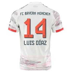 Maglia Calcio FC Bayern München 2025-26 Luis Diaz #14 Trasferta Uomo