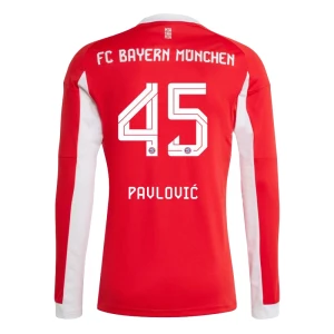 Maglia Calcio FC Bayern München Pavlovic #45 2025-26 Prima Uomo Manica Lunga