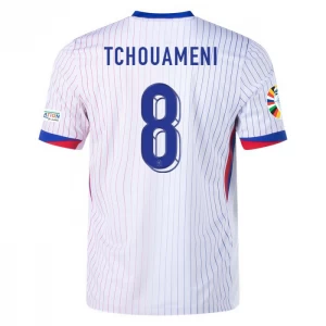 Maglia Calcio Francia Tchouameni #8 Europei 2024 Trasferta Uomo