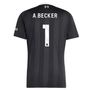 Maglia Calcio Liverpool FC 2025-26 Alisson Becker #1 Portiere Trasferta Uomo