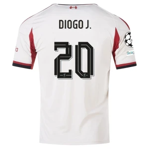 Maglia Calcio Liverpool FC 2025-26 Champions League Diogo J. #20 Trasferta Uomo