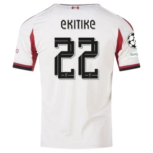 Maglia Calcio Liverpool FC 2025-26 Champions League Ekitike #22 Trasferta Uomo