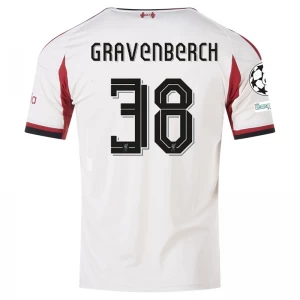 Maglia Calcio Liverpool FC 2025-26 Champions League Gravenberch #38 Trasferta Uomo