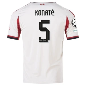 Maglia Calcio Liverpool FC 2025-26 Champions League Konate #5 Trasferta Uomo