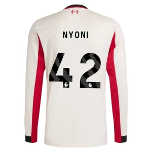 Maglia Calcio Liverpool FC 2025-26 Nyoni #42 Trasferta Uomo Manica Lunga