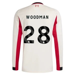 Maglia Calcio Liverpool FC 2025-26 Woodman #28 Trasferta Uomo Manica Lunga