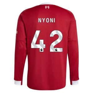 Maglia Calcio Liverpool FC Nyoni #42 2025-26 Prima Uomo Manica Lunga