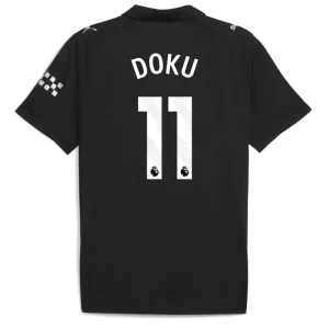 Maglia Calcio Manchester City 2025-26 Jérémy Doku #11 Trasferta Uomo