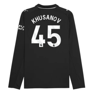 Maglia Calcio Manchester City 2025-26 Khusanov #45 Trasferta Uomo Manica Lunga