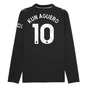 Maglia Calcio Manchester City 2025-26 Kun Aguero #10 Trasferta Uomo Manica Lunga