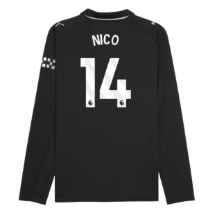 Maglia Calcio Manchester City 2025-26 Nico #14 Trasferta Uomo Manica Lunga