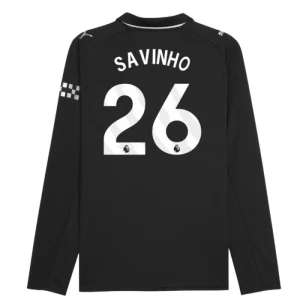 Maglia Calcio Manchester City 2025-26 Savinho #26 Trasferta Uomo Manica Lunga