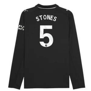 Maglia Calcio Manchester City 2025-26 Stones #5 Trasferta Uomo Manica Lunga