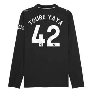 Maglia Calcio Manchester City 2025-26 Toure Yaya #42 Trasferta Uomo Manica Lunga