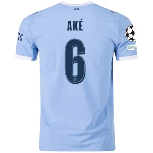 Maglia Calcio Manchester City Ake #6 2025-26 Champions League Prima Uomo