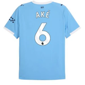 Maglia Calcio Manchester City Ake #6 2025-26 Prima Uomo