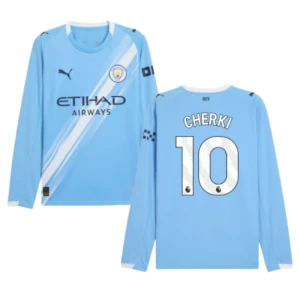 Maglia Calcio Manchester City Cherki #10 2025-26 Prima Uomo Manica Lunga