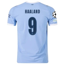 Maglia Calcio Manchester City Erling Haaland #9 2025-26 Champions League Prima Uomo