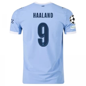 Maglia Calcio Manchester City Erling Haaland #9 2025-26 Champions League Prima Uomo