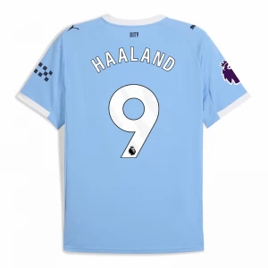 Maglia Calcio Manchester City Erling Haaland #9 2025-26 Prima Uomo