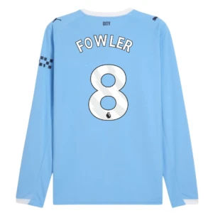 Maglia Calcio Manchester City Fowler #8 2025-26 Prima Uomo Manica Lunga