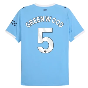 Maglia Calcio Manchester City Greenwood #5 2025-26 Prima Uomo