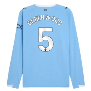 Maglia Calcio Manchester City Greenwood #5 2025-26 Prima Uomo Manica Lunga