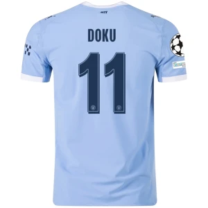 Maglia Calcio Manchester City Jérémy Doku #11 2025-26 Champions League Prima Uomo