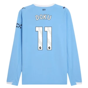 Maglia Calcio Manchester City Jérémy Doku #11 2025-26 Prima Uomo Manica Lunga