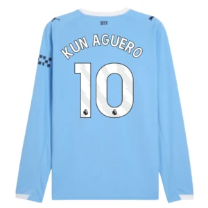 Maglia Calcio Manchester City Kun Aguero #10 2025-26 Prima Uomo Manica Lunga