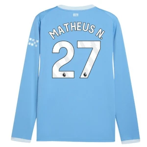 Maglia Calcio Manchester City Matheus N. #27 2026-27 Prima Uomo Manica Lunga
