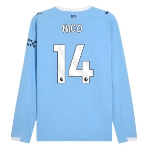 Maglia Calcio Manchester City Nico #14 2025-26 Prima Uomo Manica Lunga