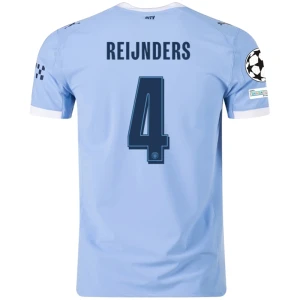 Maglia Calcio Manchester City Reijnders #4 2025-26 Champions League Prima Uomo
