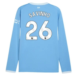 Maglia Calcio Manchester City Savinho #26 2026-27 Prima Uomo Manica Lunga