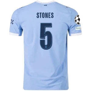 Maglia Calcio Manchester City Stones #5 2025-26 Champions League Prima Uomo