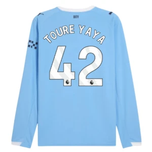 Maglia Calcio Manchester City Toure Yaya #42 2025-26 Prima Uomo Manica Lunga