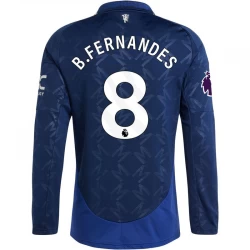 Maglia Calcio Manchester United 2024-25 Bruno Fernandes #8 Trasferta Uomo Manica Lunga