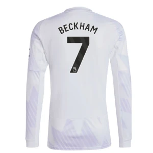 Maglia Calcio Manchester United 2025-26 David Beckham #7 Trasferta Uomo Manica Lunga