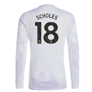 Maglia Calcio Manchester United 2025-26 Scholes #18 Trasferta Uomo Manica Lunga