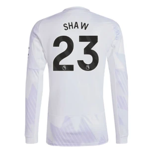 Maglia Calcio Manchester United 2025-26 Shaw #23 Trasferta Uomo Manica Lunga
