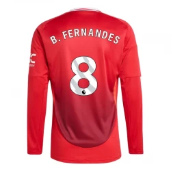 Maglia Calcio Manchester United Bruno Fernandes #8 2024-25 Prima Uomo Manica Lunga