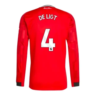 Maglia Calcio Manchester United De Ligt #4 2025-26 Prima Uomo Manica Lunga