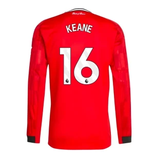 Maglia Calcio Manchester United Keane #16 2025-26 Prima Uomo Manica Lunga