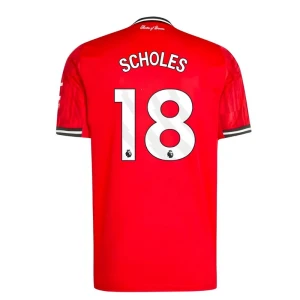 Maglia Calcio Manchester United Scholes #18 2025-26 Prima Uomo