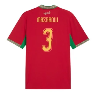 Maglia Calcio Marocco Mazraoui #3 Mondiali 2026 Prima Uomo