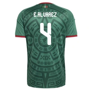 Maglia Calcio Messico E. Alvarez #4 Mondiali 2026 Prima Uomo