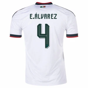 Maglia Calcio Messico E. Alvarez #4 Mondiali 2026 Trasferta Uomo