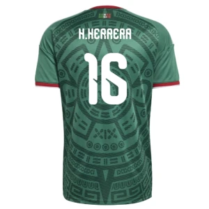 Maglia Calcio Messico H. Herrera #16 Mondiali 2026 Prima Uomo