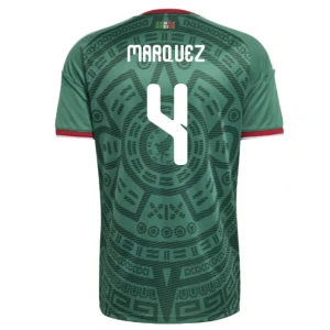 Maglia Calcio Messico Marquez #4 Mondiali 2026 Prima Uomo