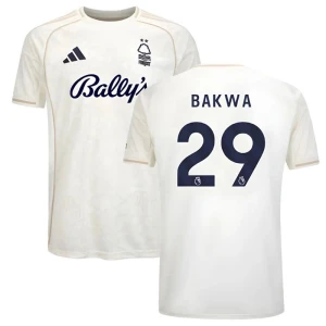Maglia Calcio Nottingham Forest FC 2025-26 Bakwa #29 Trasferta Uomo